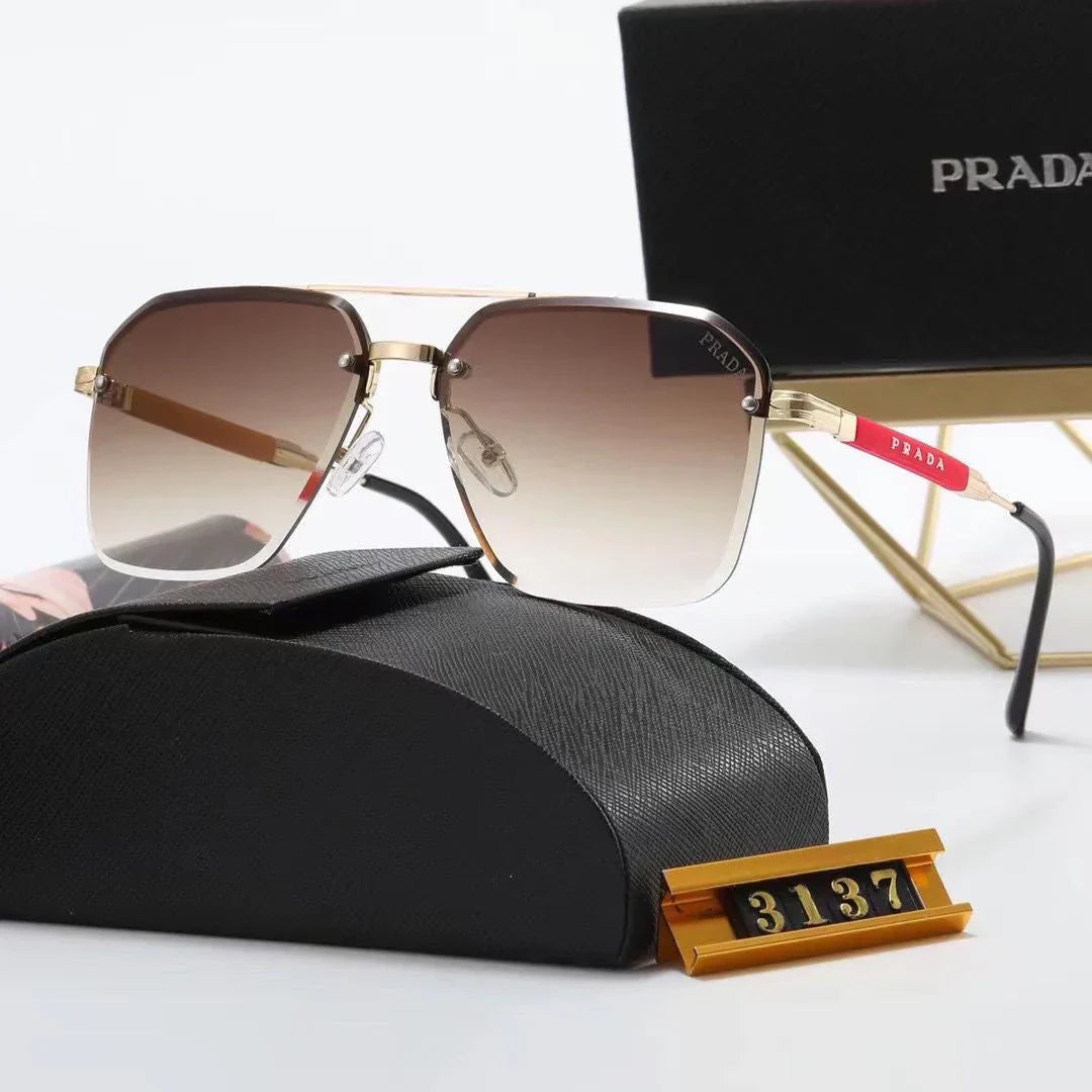 Nouvelles lunettes de soleil tendance à monture métallique et verres carrés