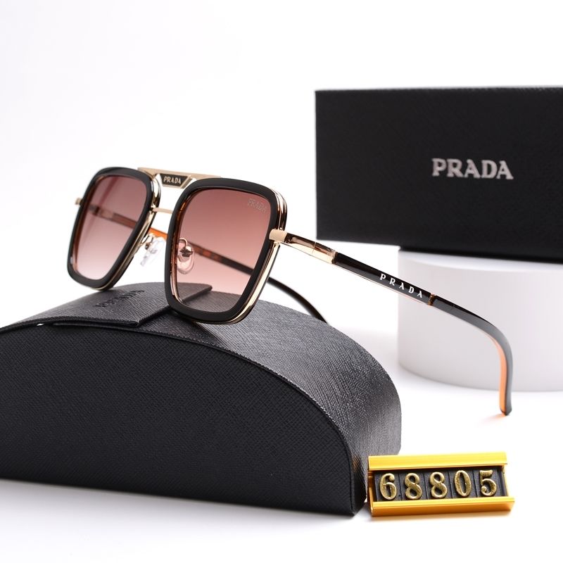 Gafas de sol unisex cuadradas de metal con doble puente