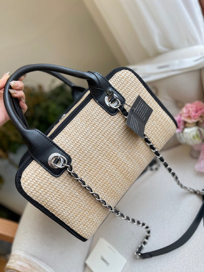 Sac chaîne fourre-tout tissé brodé