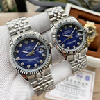 Classic Stainless Steel Luxury Dress Watch – 5-Color Dial Collection with Crystal Markers, Elegant Gold & Two-Tone Finishes