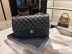 Classic Black Quilted Leather Bag | Black & Gold 🖤