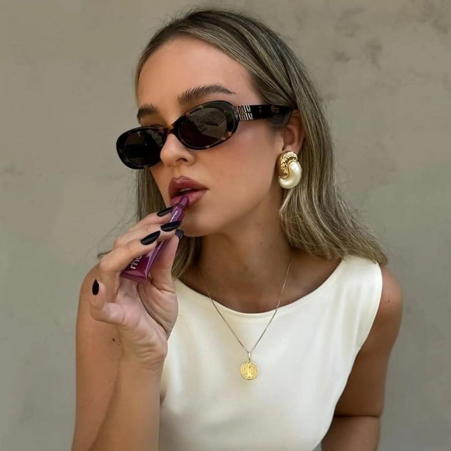 Lunettes de soleil ovales rétro tendance pour femmes