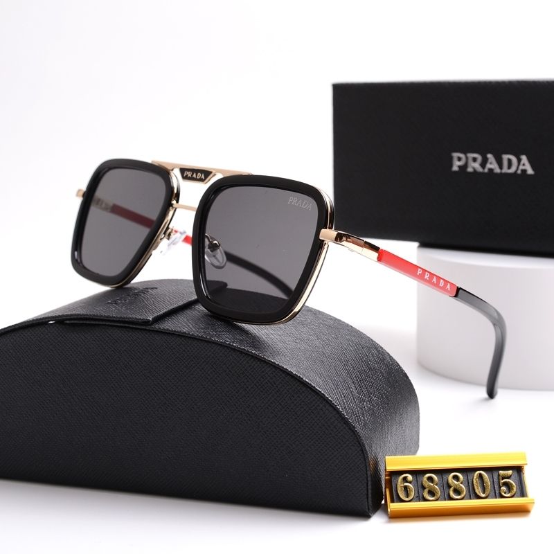 Gafas de sol unisex cuadradas de metal con doble puente