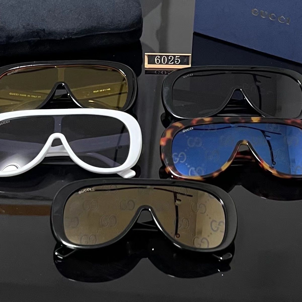 Gafas de sol de moda de una pieza con montura grande