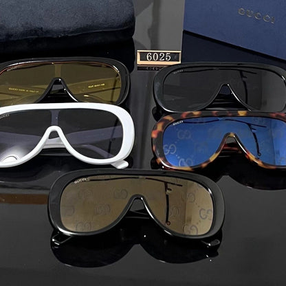 Gafas de sol de moda de una pieza con montura grande
