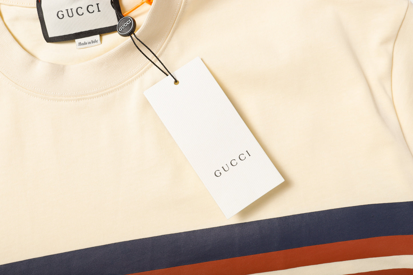 T-shirt imprimé rayé abricot