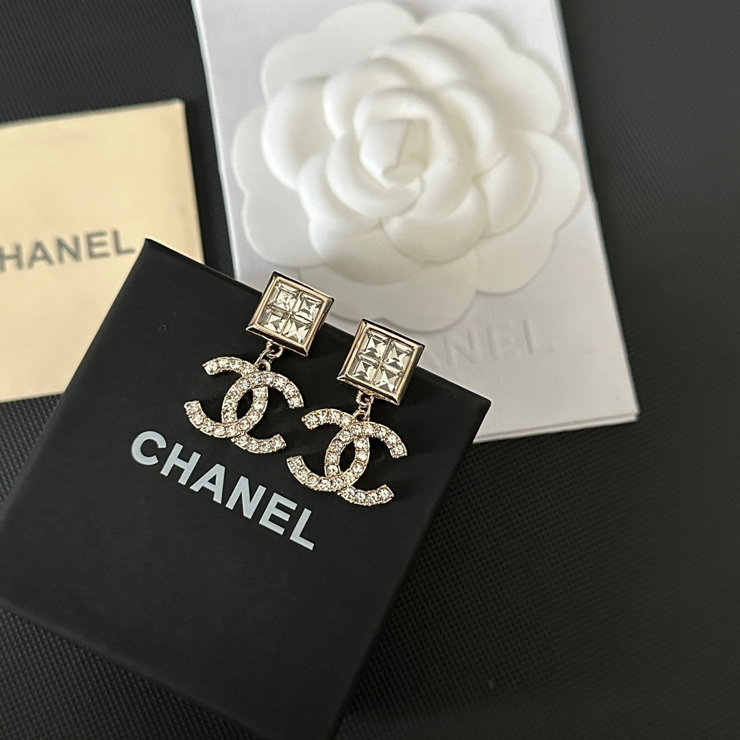 Pendientes de Diamantes Cuadrados Vintage