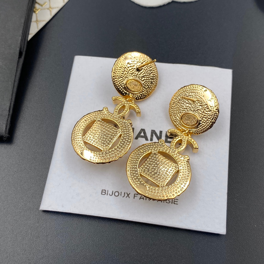Boucles d'oreilles pendantes élégantes en cristal diamanté