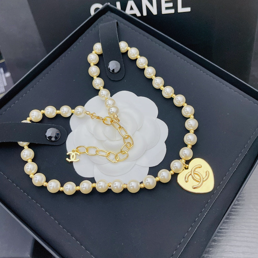 Collier Cœur et Perles