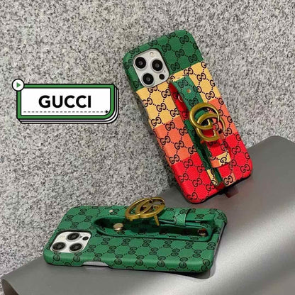 Étui en cuir avec bracelet à monogramme