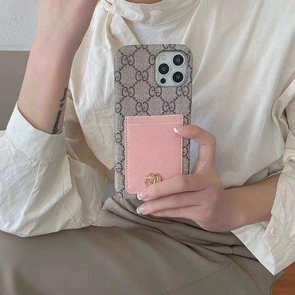 Porte-cartes en cuir à étiquette Monogramme