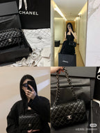 Classic Black Quilted Leather Bag | Black & Gold 🖤