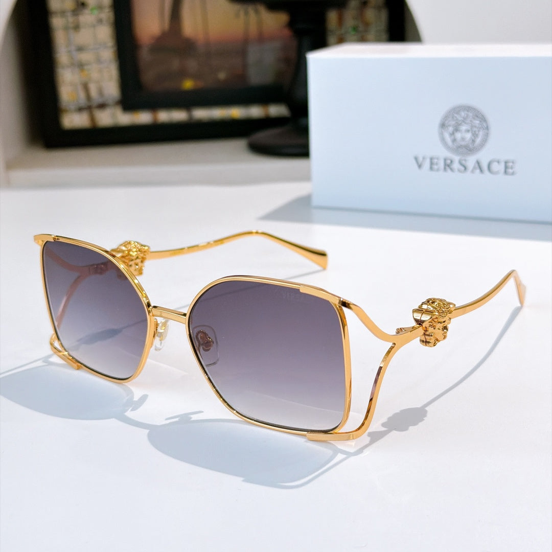 6 Color Hollow Square Metal Sunglasses - VE1874