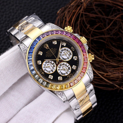 Premium Stainless Steel Mechanical Chronograph Watch 7 Color Options Classic Sport Luxury Style