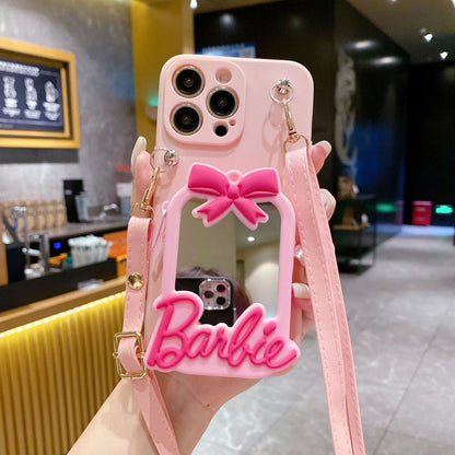 Estuche monedero tipo bandolera con espejo