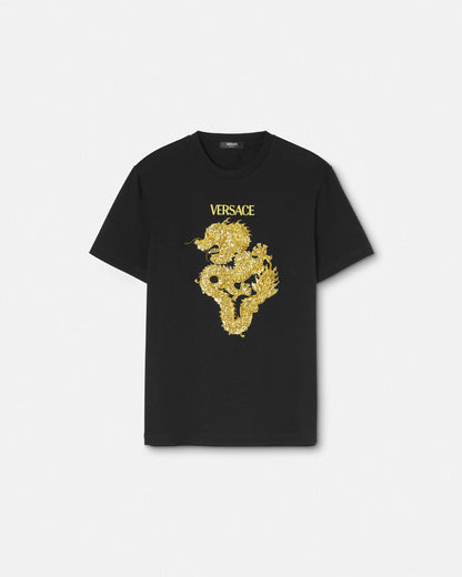 T-shirt imprimé Dragon doré
