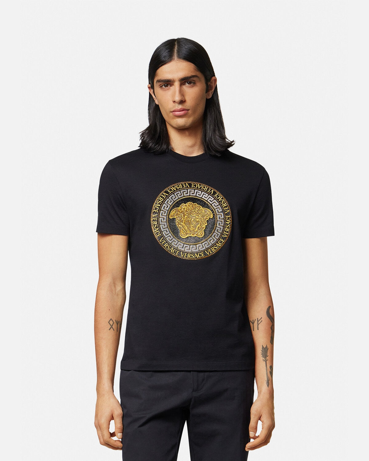 T-shirt classique à imprimé doré