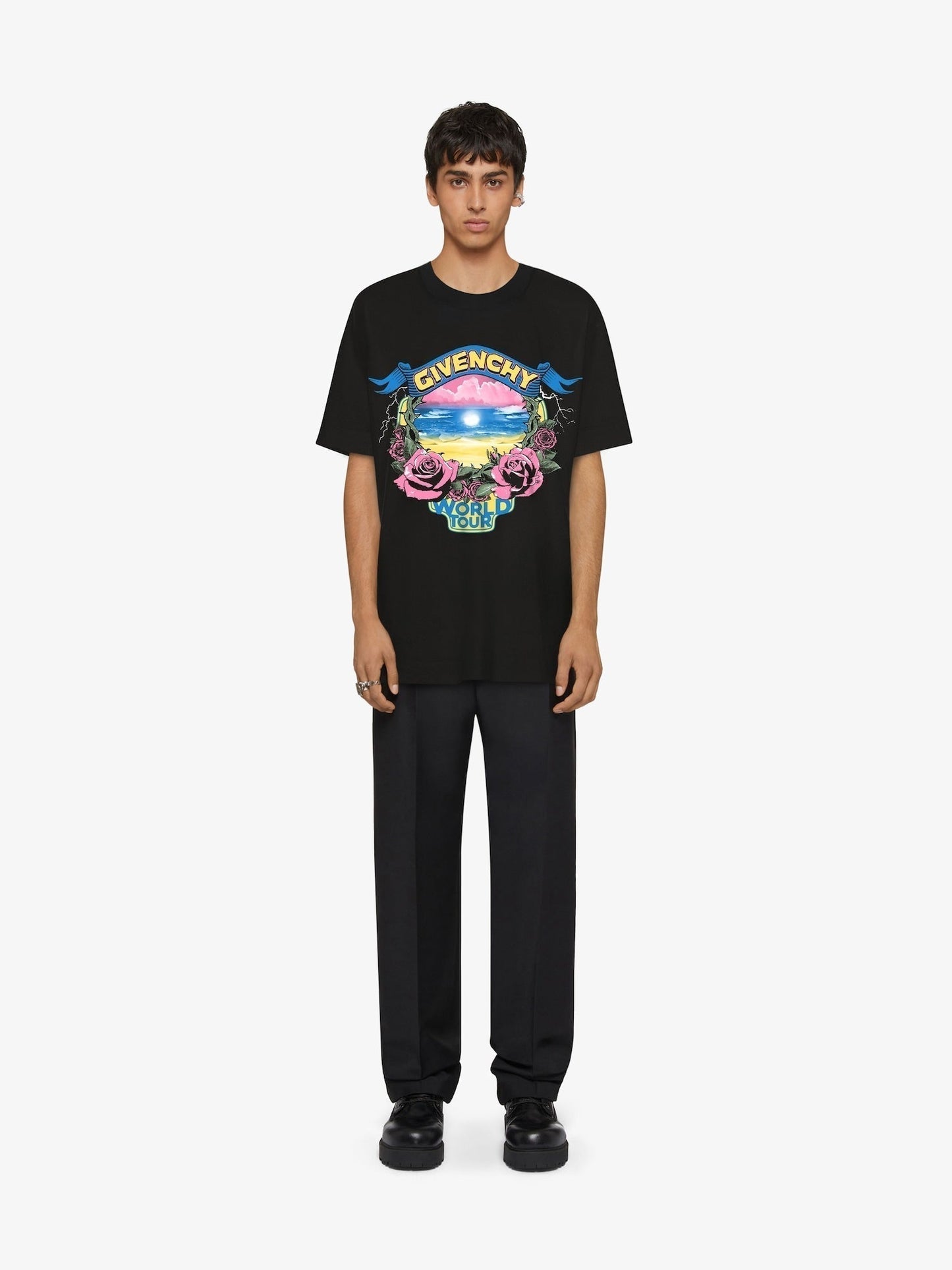 T-shirt imprimé fleurs roses