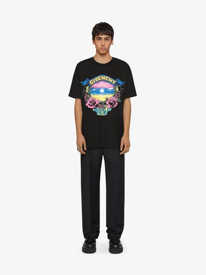 T-shirt imprimé fleurs roses