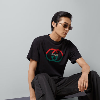 T-shirt à imprimé motif classique rouge et vert