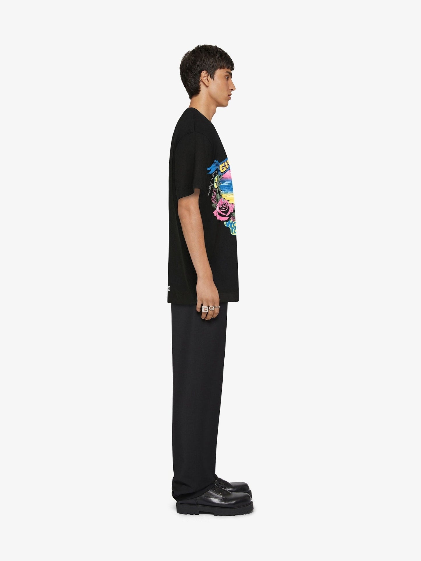 T-shirt imprimé fleurs roses
