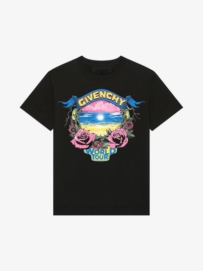 T-shirt imprimé fleurs roses
