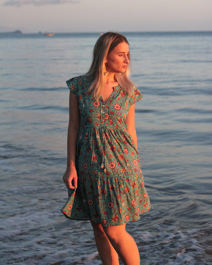 Robe courte Saheli en henné