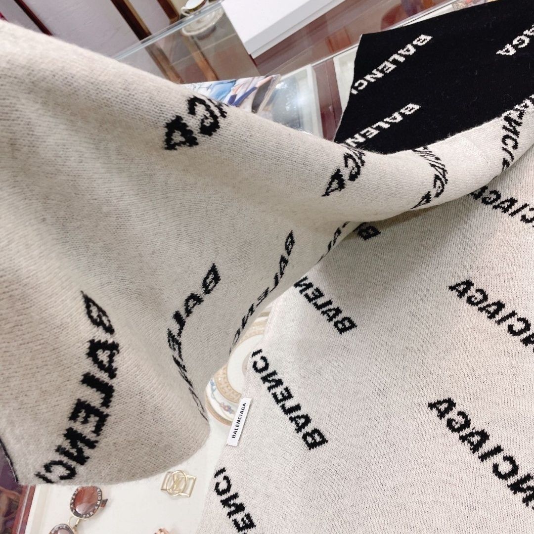 Écharpe en cachemire à lettres tricot double
