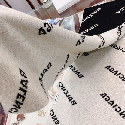 Écharpe en cachemire à lettres tricot double