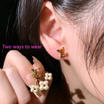 Boucles d'oreilles fleuries fantaisie en perles
