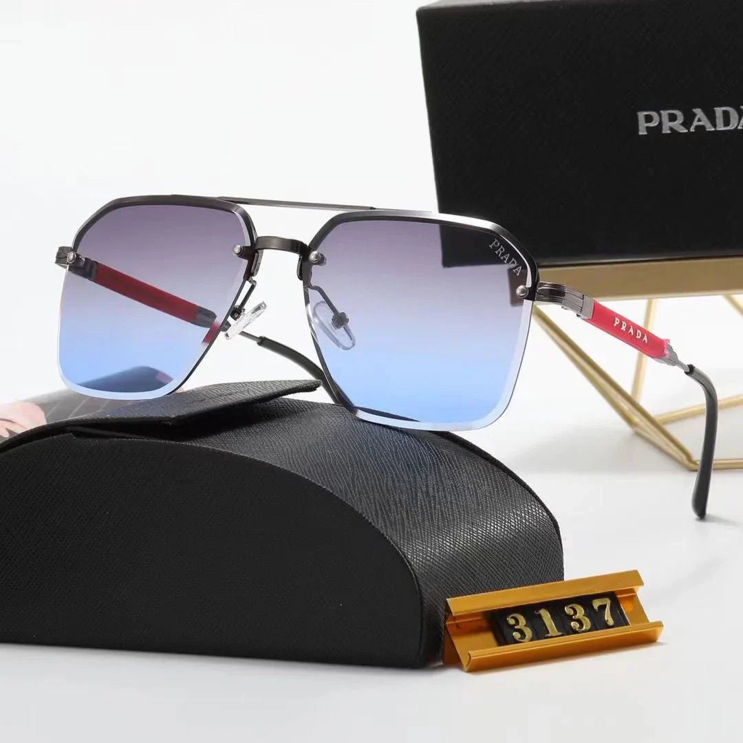 Nouvelles lunettes de soleil tendance à monture métallique et verres carrés