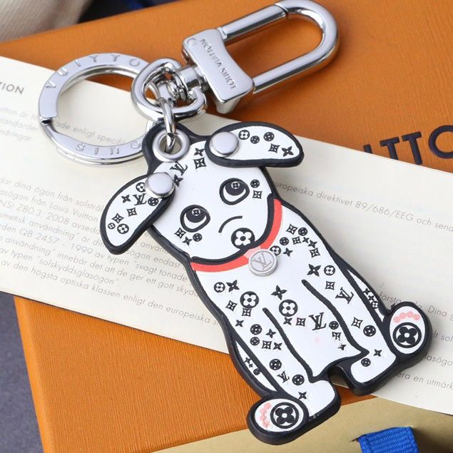 Porte-clés créatif chien tacheté blanc
