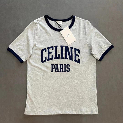 T-shirt à manches courtes brodé avec applications de couleur contrastante