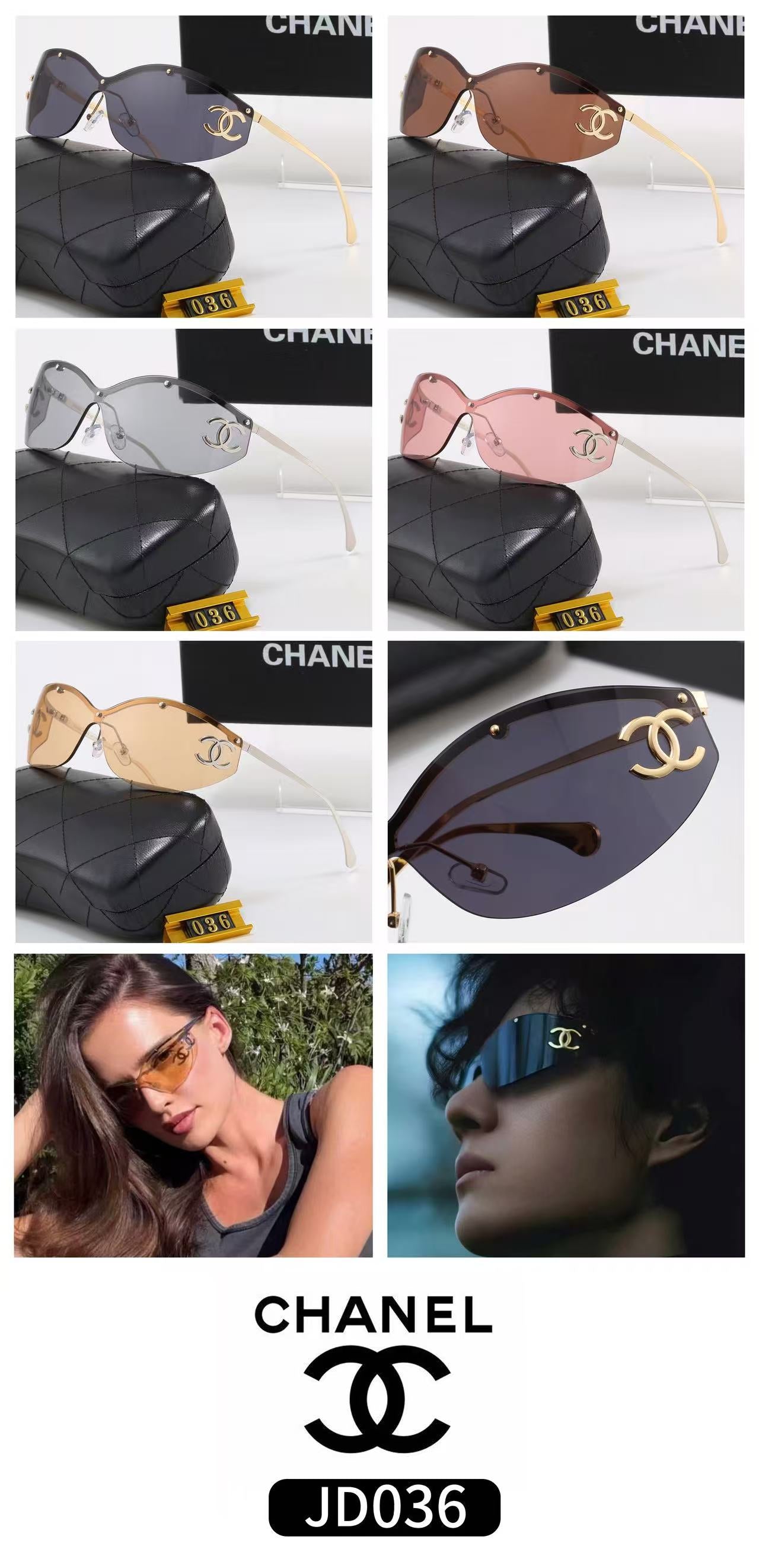 Y2K Rimless Shield Wrap Sunglasses, Women UV400 Polarized Fashion Shades 036