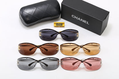 Y2K Rimless Shield Wrap Sunglasses, Women UV400 Polarized Fashion Shades 036