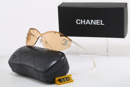 Y2K Rimless Shield Wrap Sunglasses, Women UV400 Polarized Fashion Shades 036