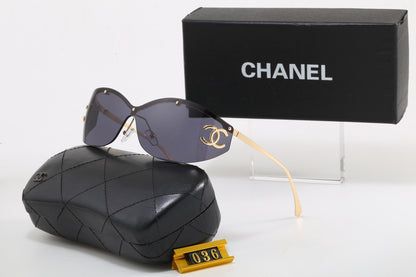 Y2K Rimless Shield Wrap Sunglasses, Women UV400 Polarized Fashion Shades 036