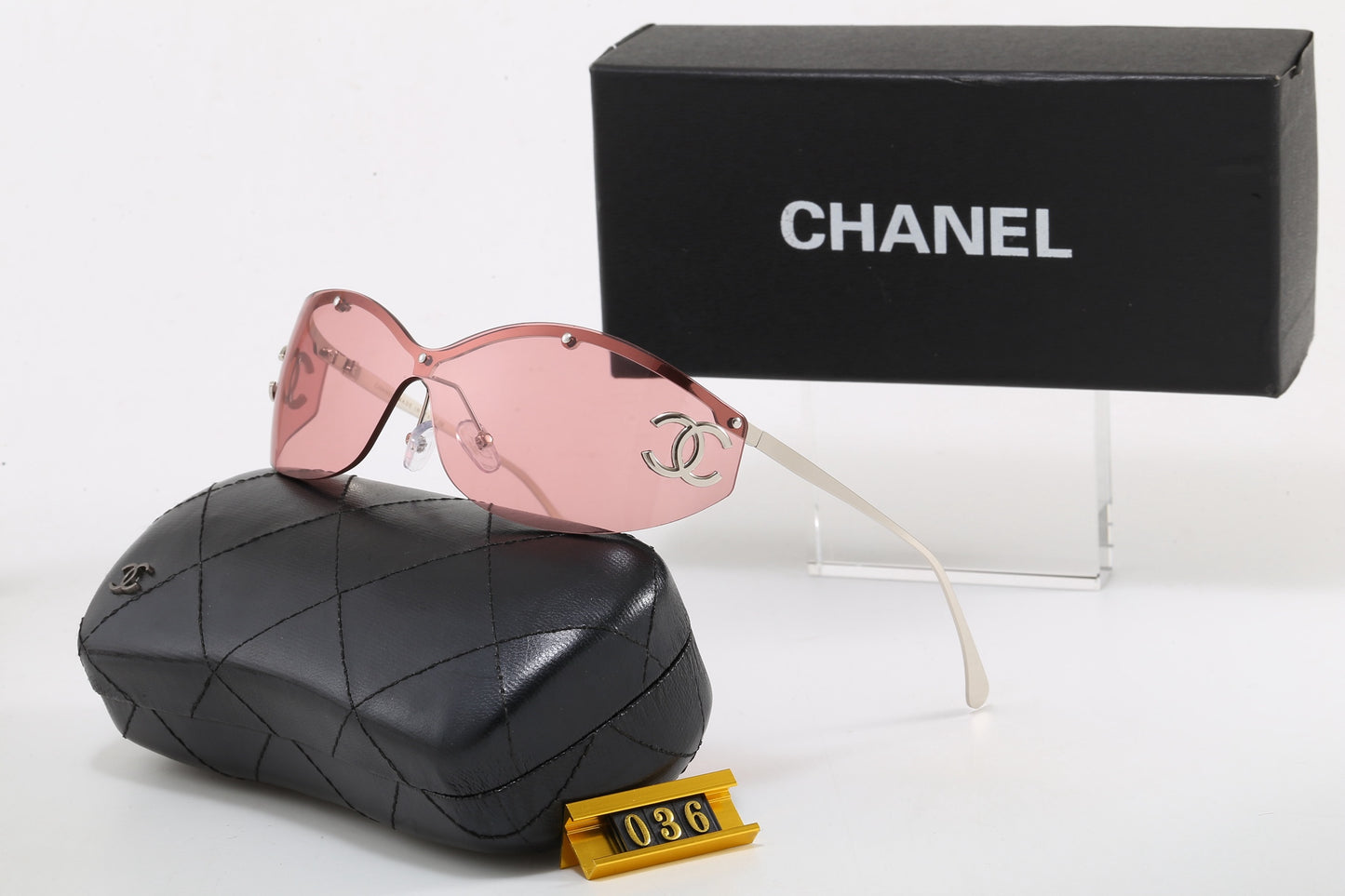 Y2K Rimless Shield Wrap Sunglasses, Women UV400 Polarized Fashion Shades 036