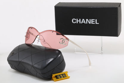 Y2K Rimless Shield Wrap Sunglasses, Women UV400 Polarized Fashion Shades 036