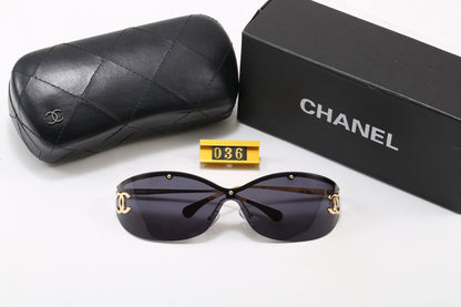 Y2K Rimless Shield Wrap Sunglasses, Women UV400 Polarized Fashion Shades 036