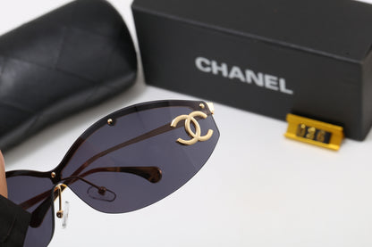 Y2K Rimless Shield Wrap Sunglasses, Women UV400 Polarized Fashion Shades 036