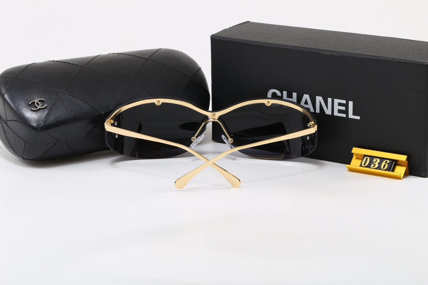 Y2K Rimless Shield Wrap Sunglasses, Women UV400 Polarized Fashion Shades 036