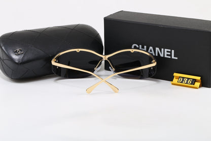 Y2K Rimless Shield Wrap Sunglasses, Women UV400 Polarized Fashion Shades 036