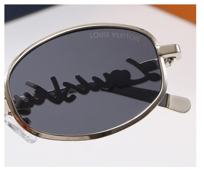 Vintage Oval Metal Frame Sunglasses, Retro UV400 Polarized Fashion Shades for Women 006