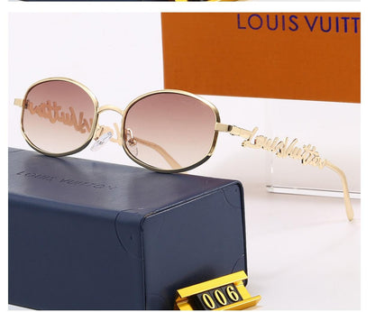 Vintage Oval Metal Frame Sunglasses, Retro UV400 Polarized Fashion Shades for Women 006