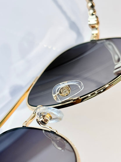 3 Color Pilot Chain Temple Sunglasses 4298H