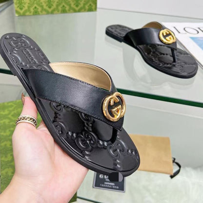 Fashion Metal Buckle Flip Flop Sandals