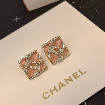Boucles d'oreilles élégantes en pierre précieuse 3 couleurs