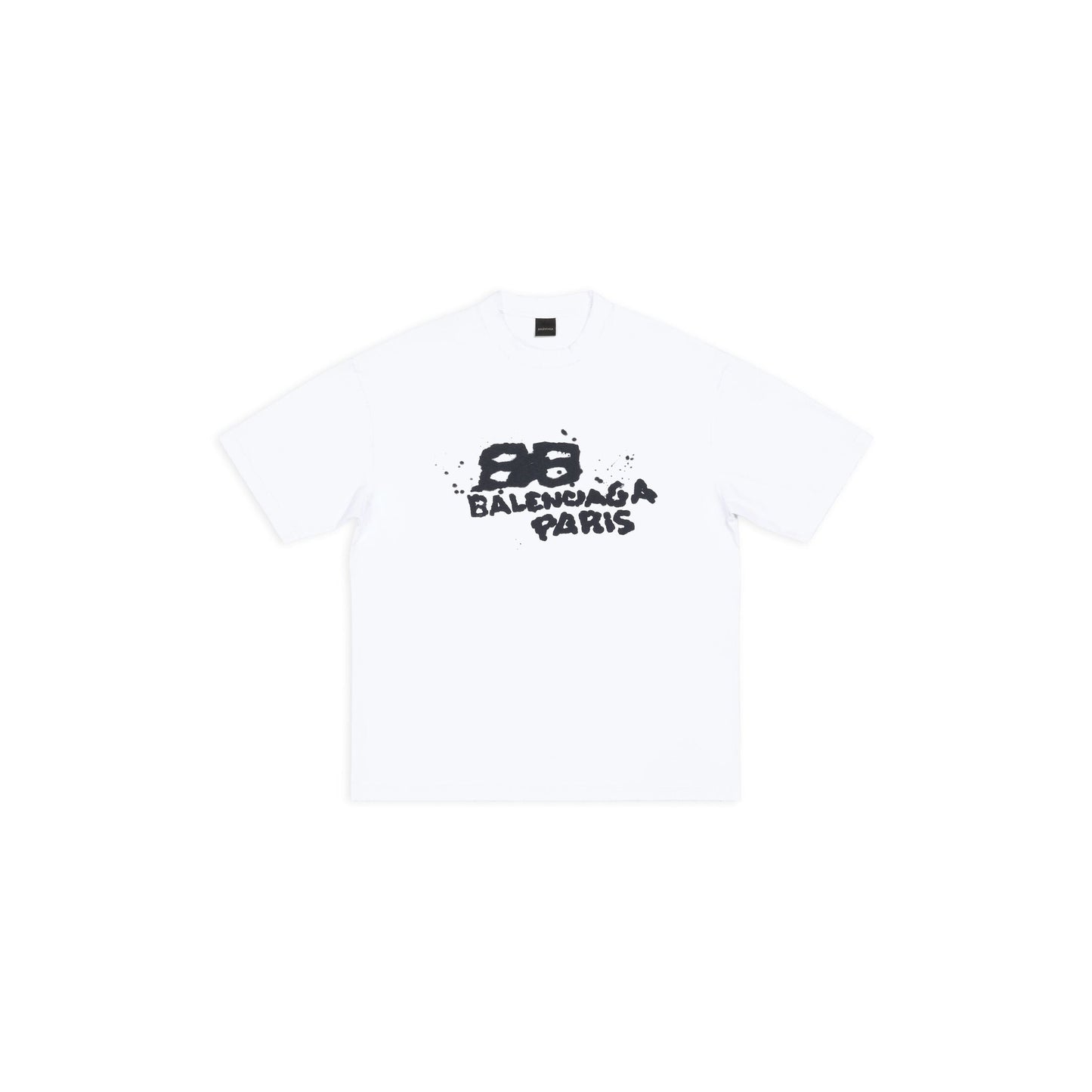 T-SHIRT DESSINÉ À LA MAIN COUPE DROITE NOIR (préférable pour l'été)