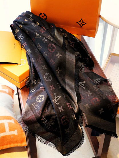 Écharpe en cachemire Monogram Shine